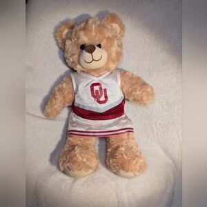 Build-A-Bear Beige Plush Bear with White and Red Outfit Accents